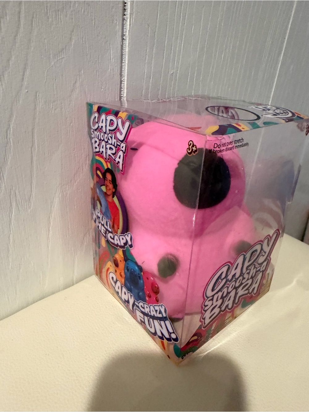 Capy Smoosh-A-Bara Pink Plush Toy - Picture 3 of 4
